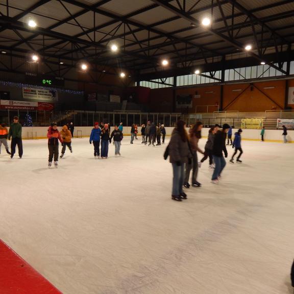 Děti vydržely na ledě až do posledních okamžiků.