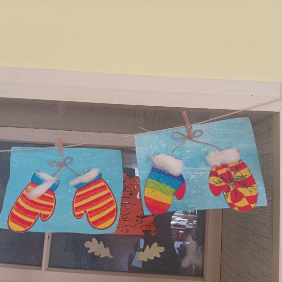 Zimní výtvarné práce ve družině